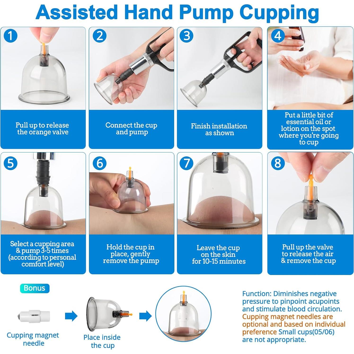 Kit de Ventosas Eambond 32 Copas y Bomba para Masaje