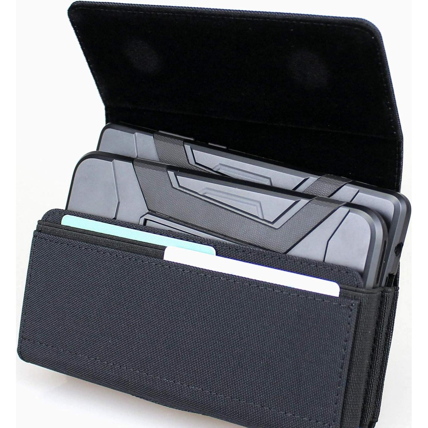 Funda de Cinturón Aubaddy para 2 Teléfonos - Negro