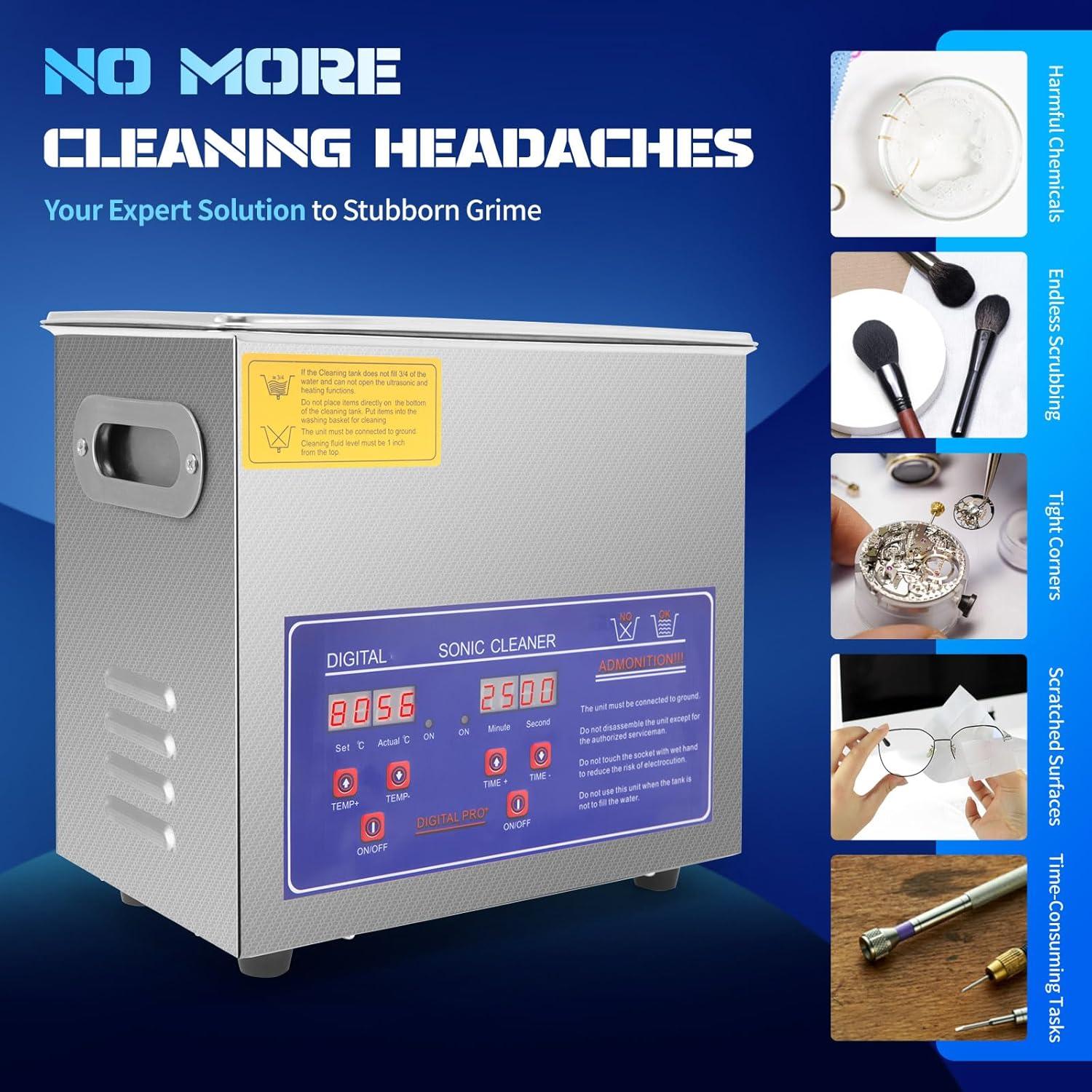 Limpiador Ultrasónico Profesional 3L LEIMO KPARTS Digital