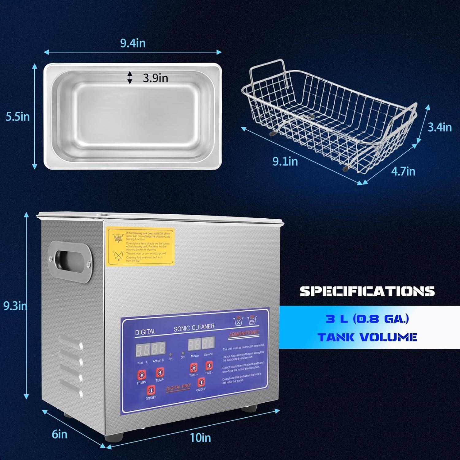 Limpiador Ultrasónico Profesional 3L LEIMO KPARTS Digital