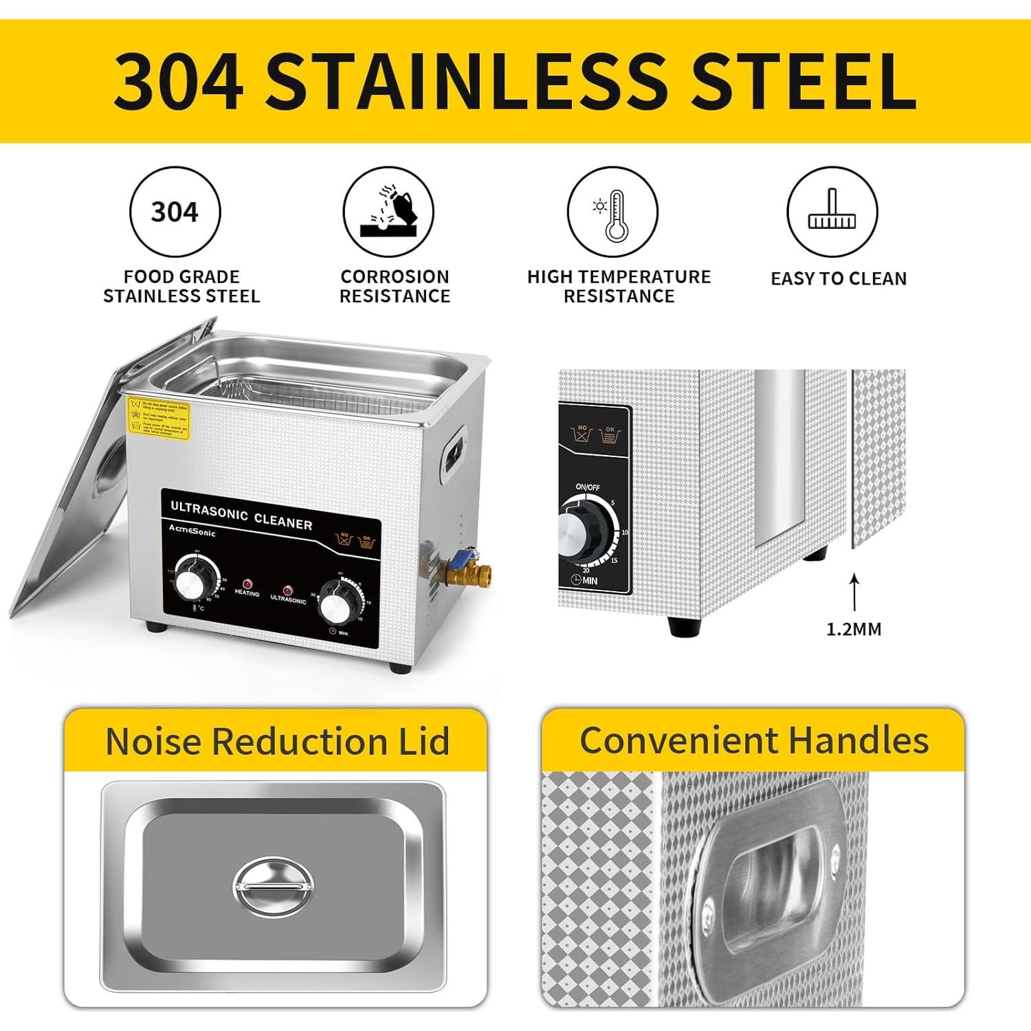 Limpiador Ultrasónico ACMESONIC 10L 40kHz con Calentador