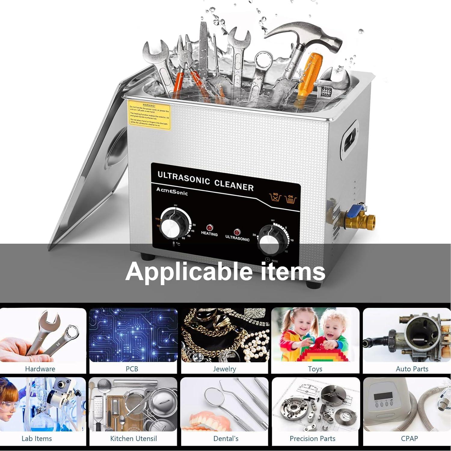 Limpiador Ultrasónico ACMESONIC 10L 40kHz con Calentador