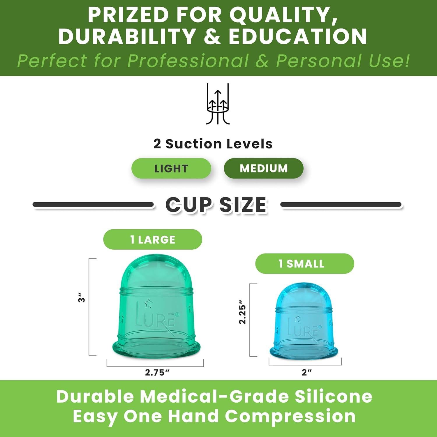 Silicone Cupping Therapy Set Beginner Massage Cupping Cups for Cupping Therapy Cup Kit for Massage, Myofascial Release, Cellulite Reduction