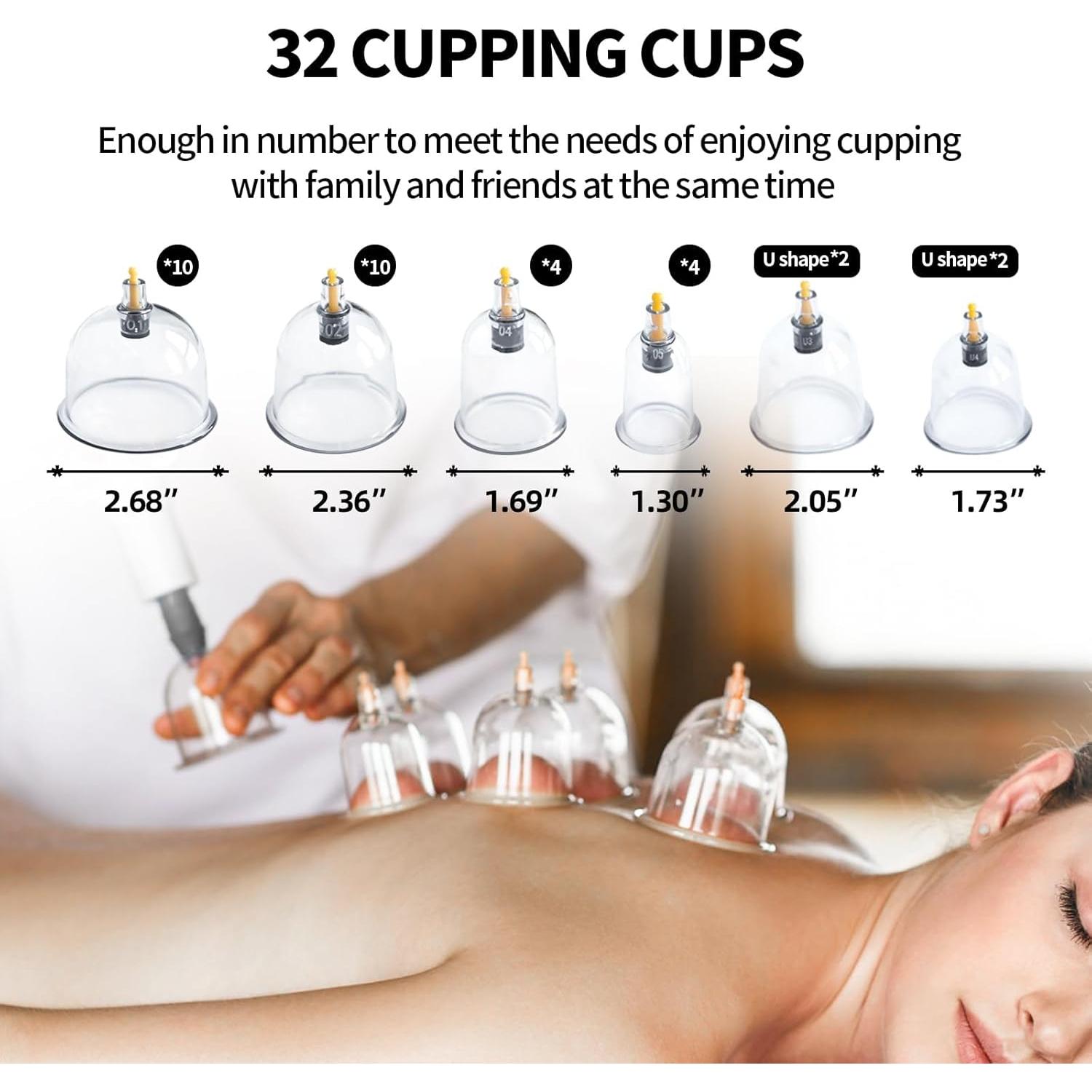 Kit de Ventosas Cupluw - 32 Copas para Masaje y Alivio