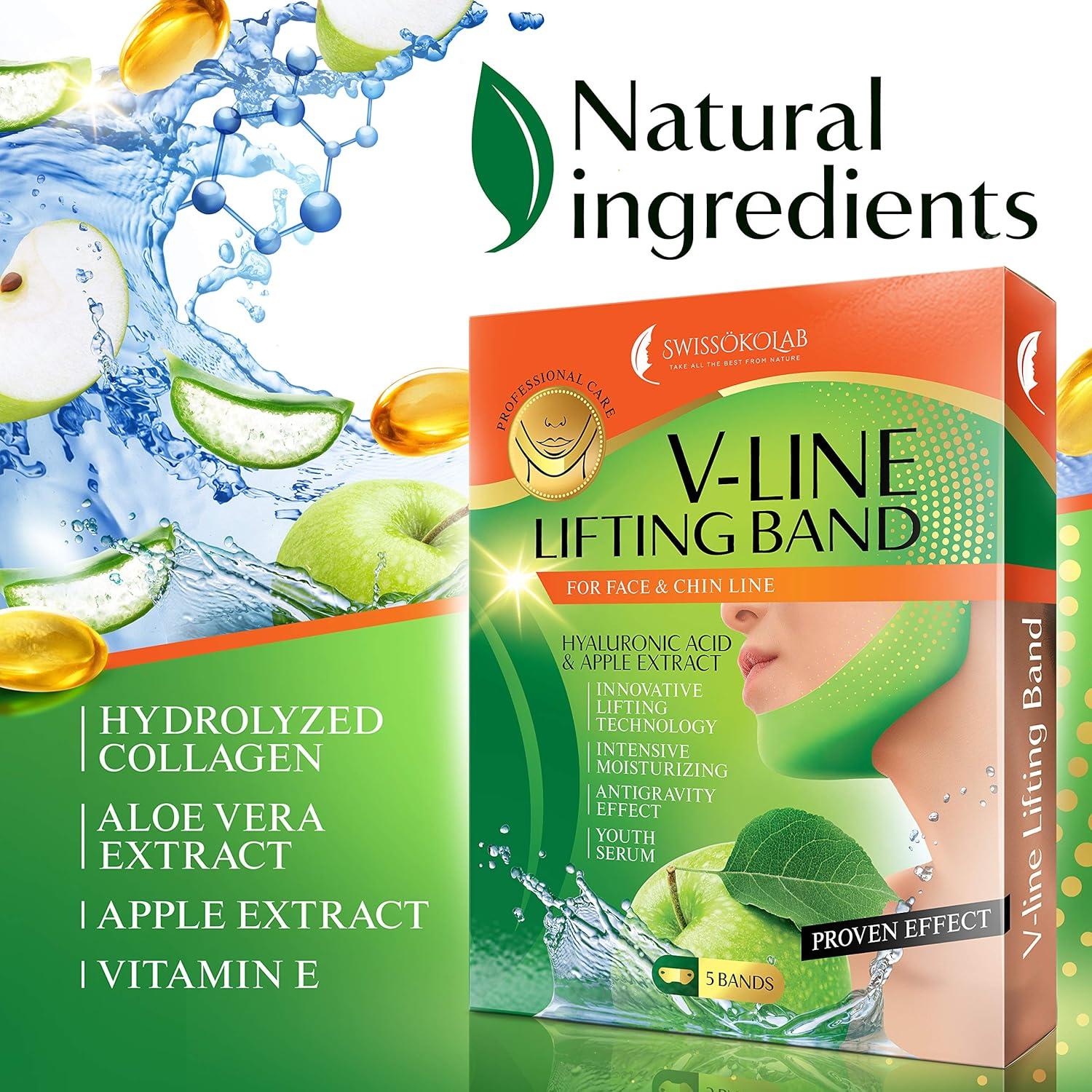 Máscara Facial Elevadora V - SWISSÖKOLAB 5 Pcs Reafirmante