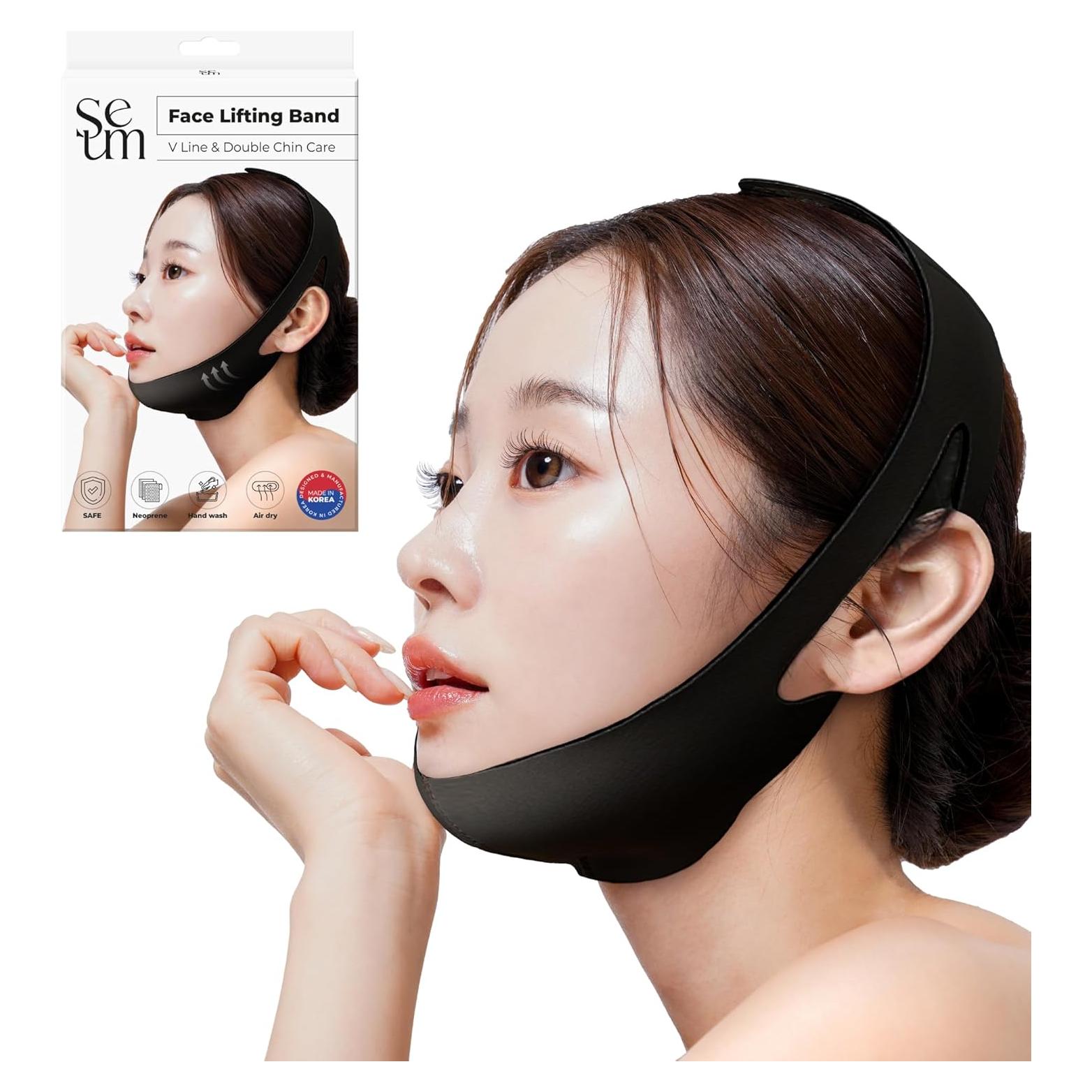 Correa Elevadora Facial K-Beauty SEUM - Reductor Doble Papada