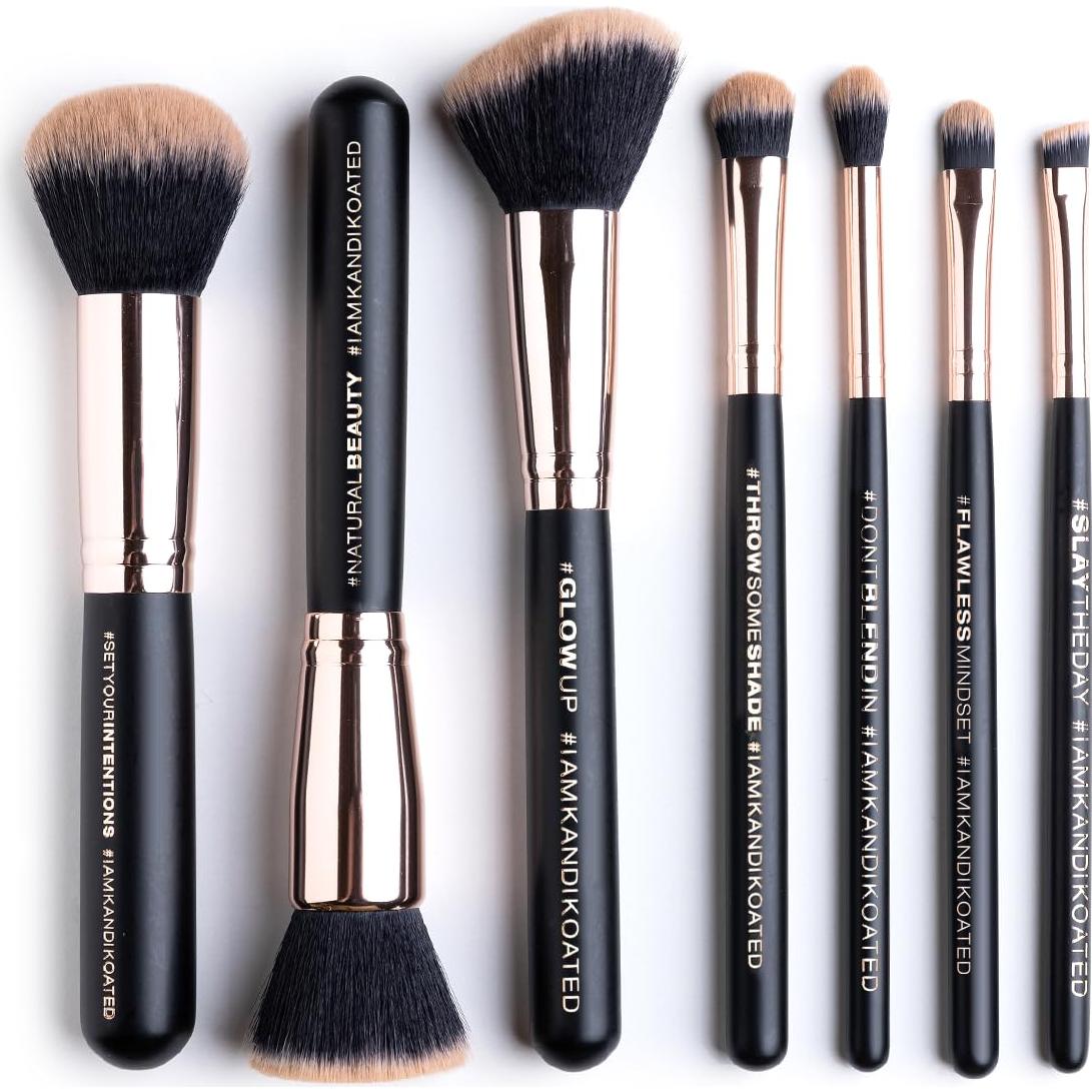 Juego de Brochas de Maquillaje Kandi Koated con Estuche de Viaje