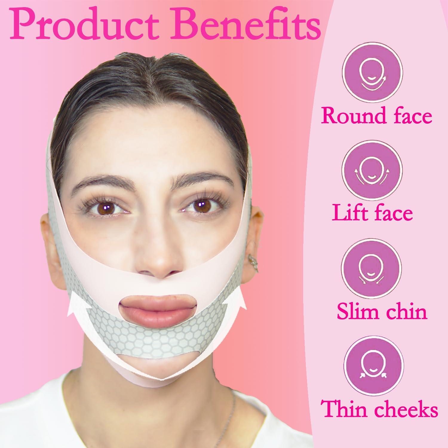 Cinta de levantamiento facial INCANDESCO en V Rosa