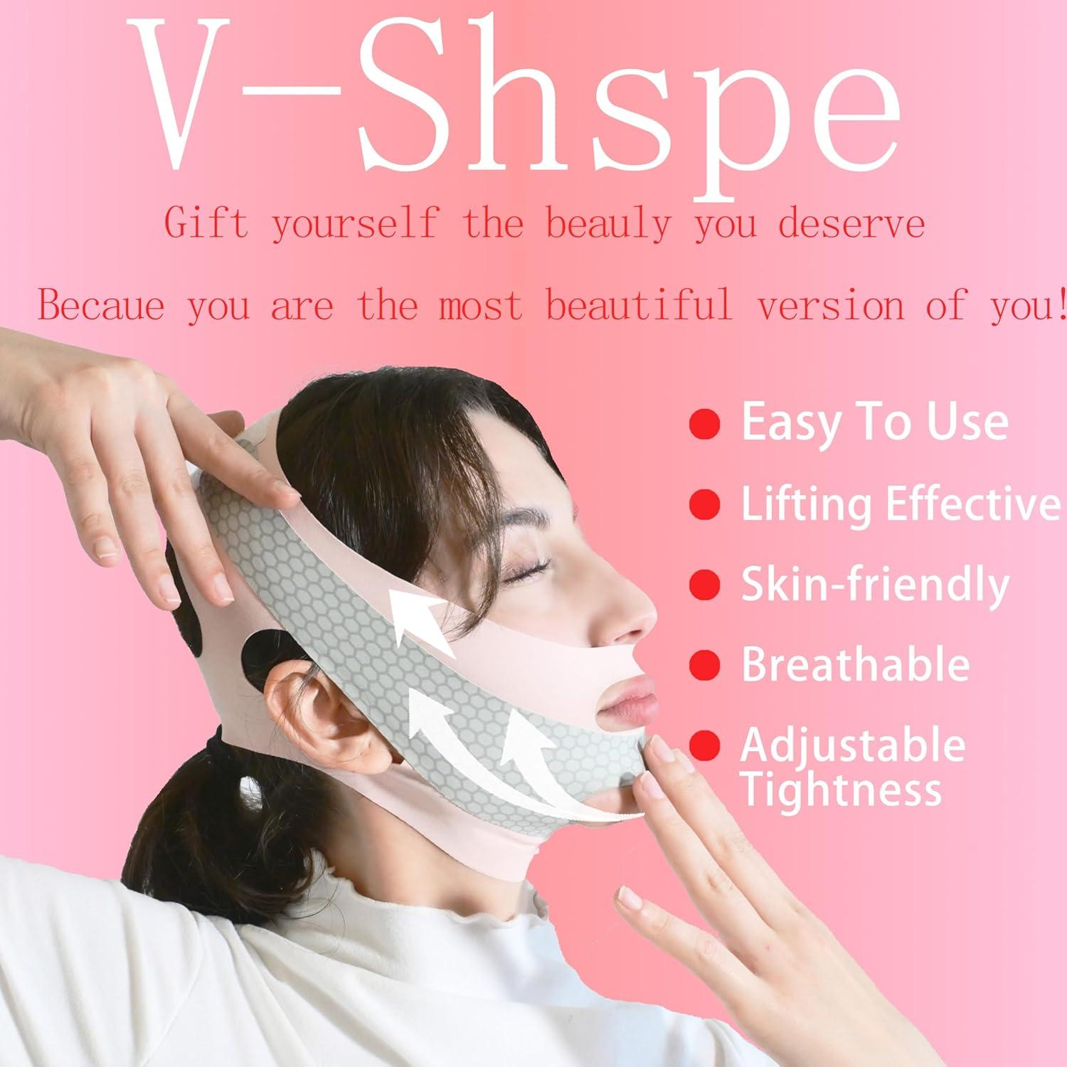 Cinta de levantamiento facial INCANDESCO en V Rosa