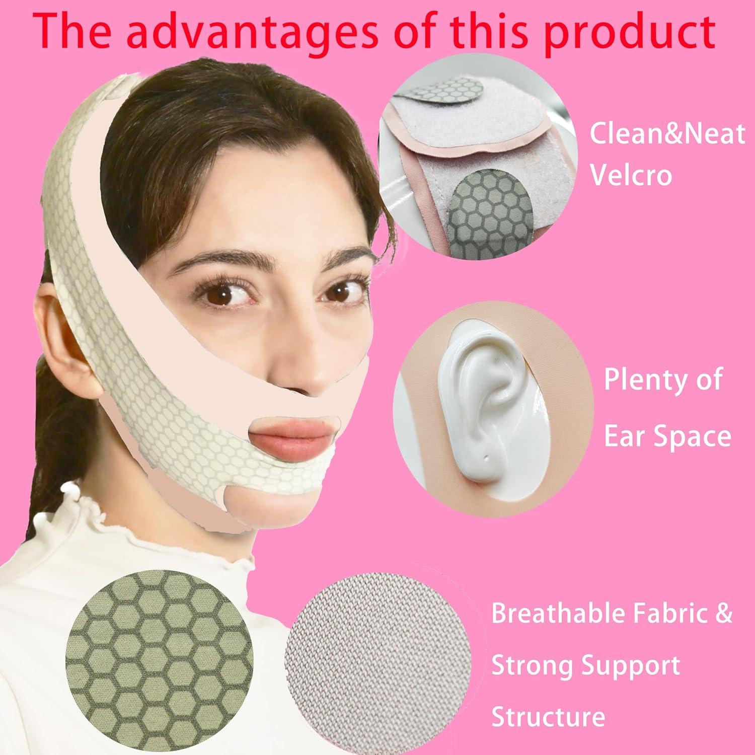 Cinta de levantamiento facial INCANDESCO en V Rosa