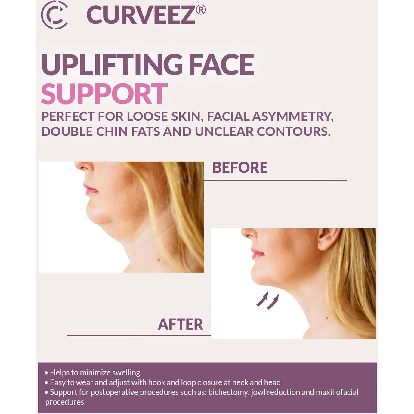 Faja Mentonera CURVEEZ Post Cirugía Facial Compresión