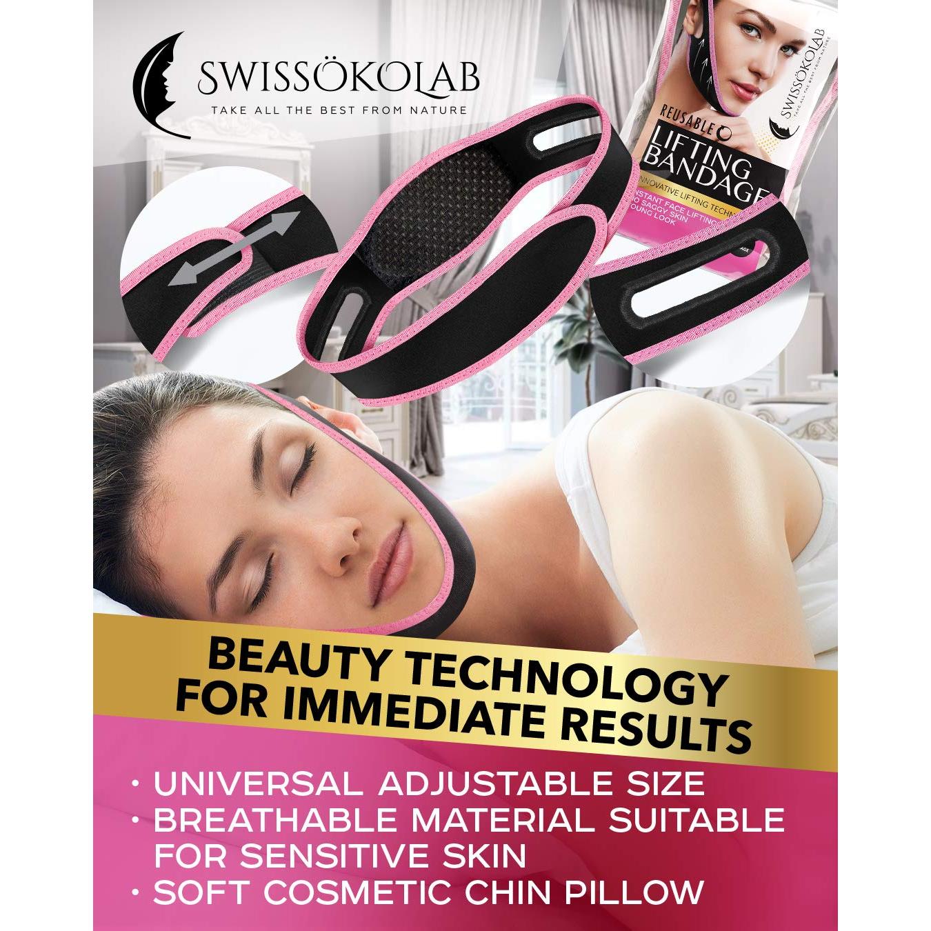 Cinta Reutilizable Reductora de Doble Papada V Line SWISSOKOLAB