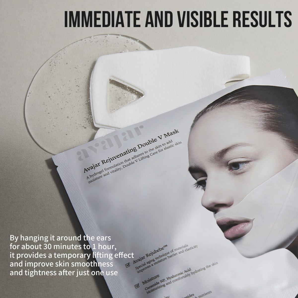 Máscara Rejuvenecedora Doble V Avajar | Hidrogel Antienvejecimiento