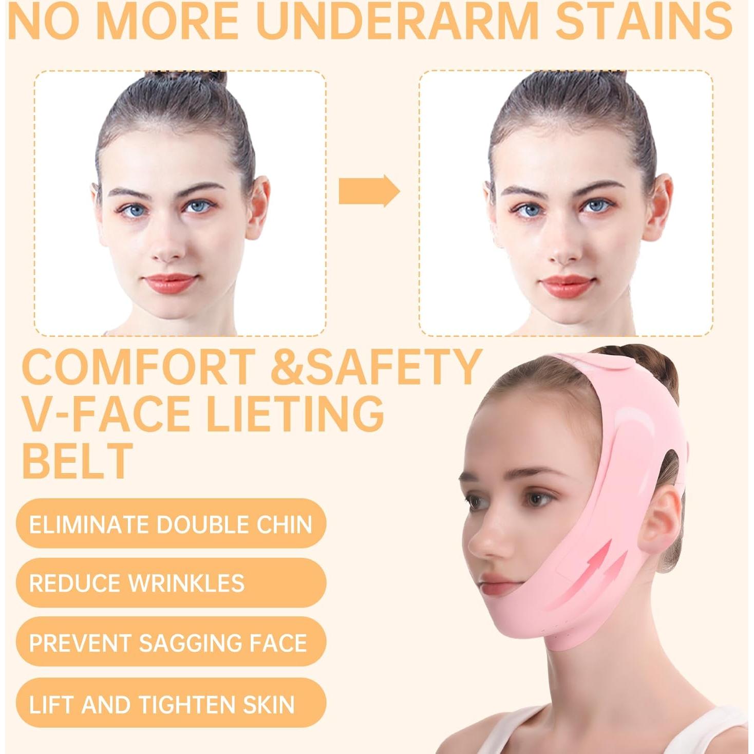 Mascarilla V-Line TOSOUATOP Rosa Reutilizable Efecto Elevador