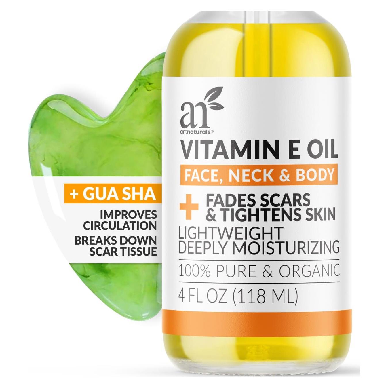 Aceite Bio de Vitamina E ArtNaturals 248ml + Set Gua Sha