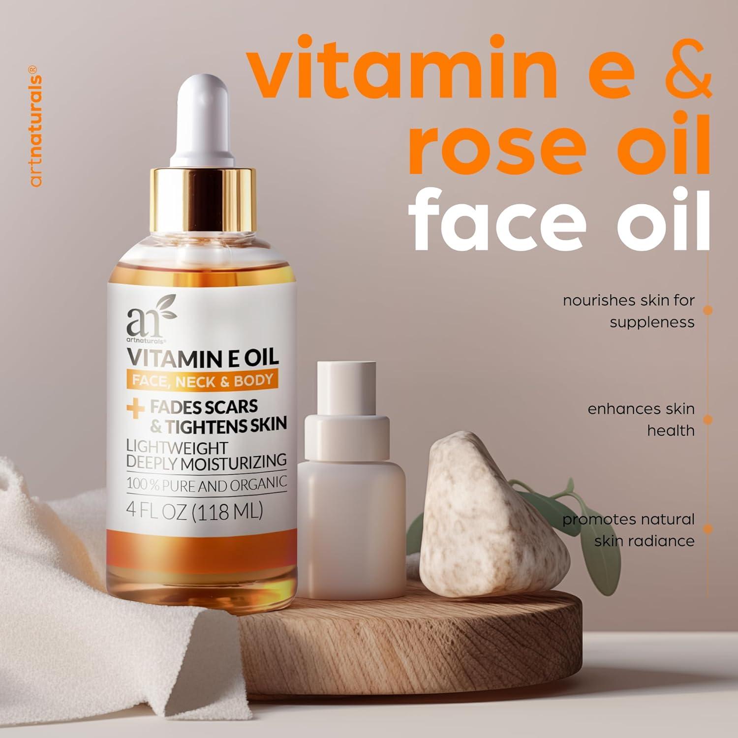 Aceite Bio de Vitamina E ArtNaturals 248ml + Set Gua Sha