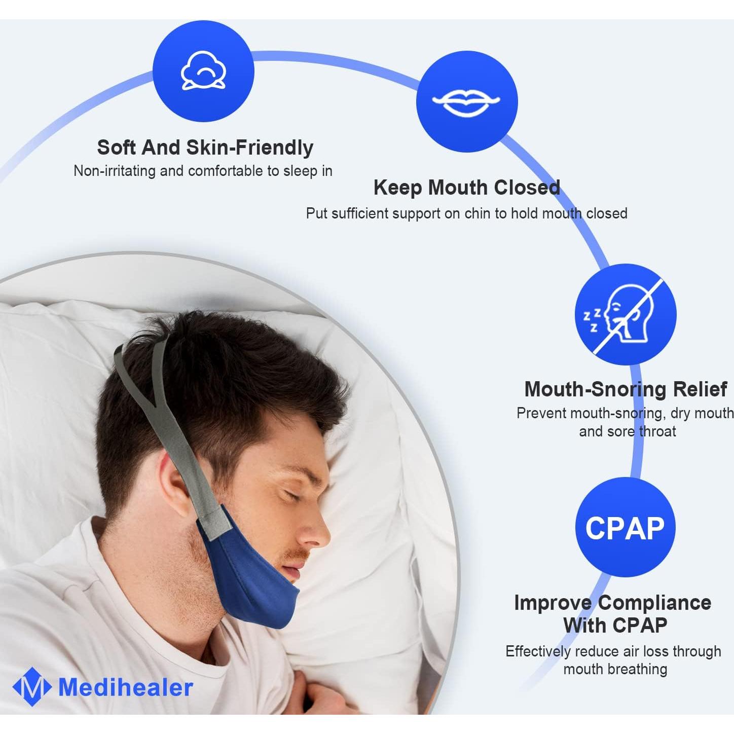 2 Correas Antisnoring Medihealer para Barbilla Ajustables