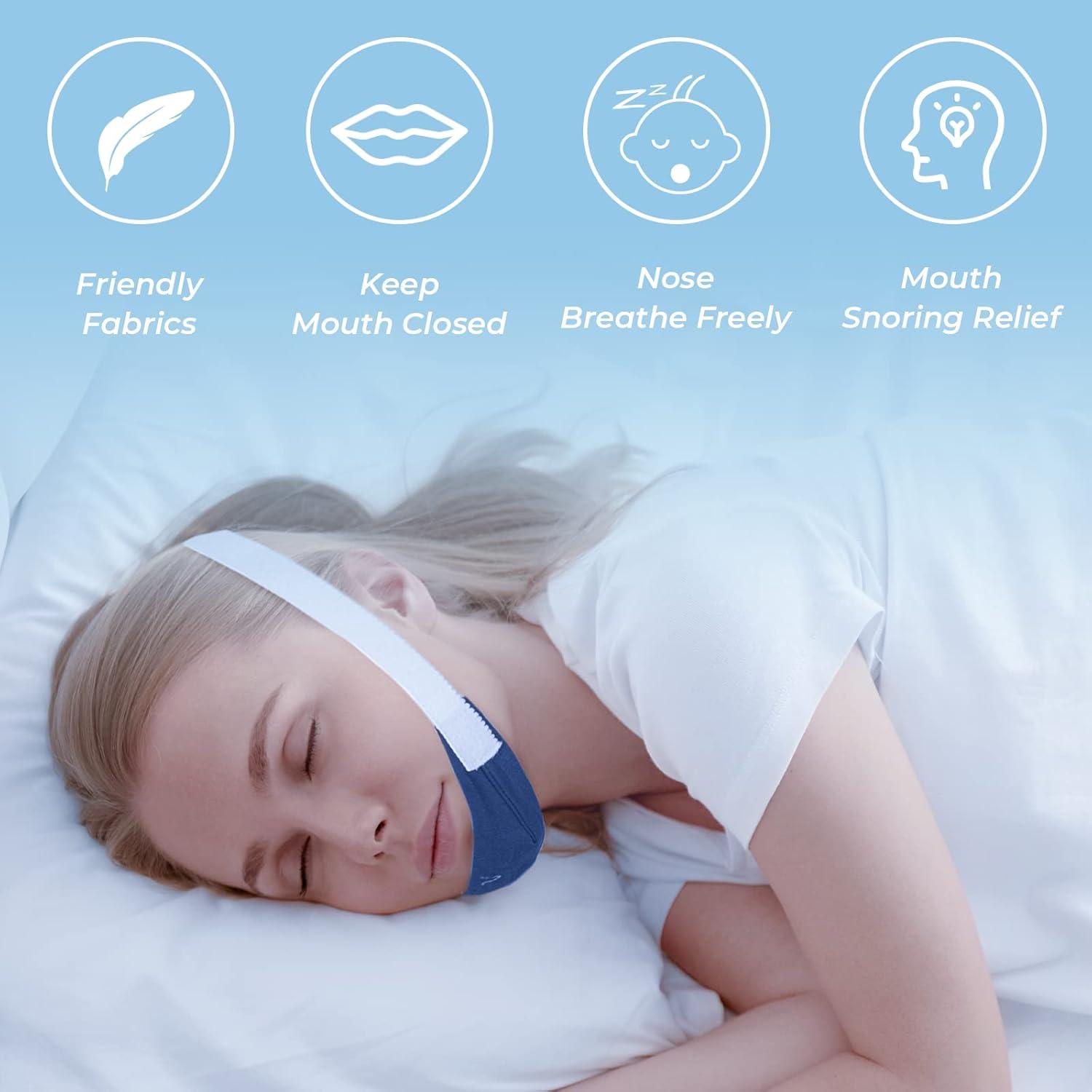 Correa de Barbilla Ajustable SyunsXoon para Ronquidos (2 Pz)