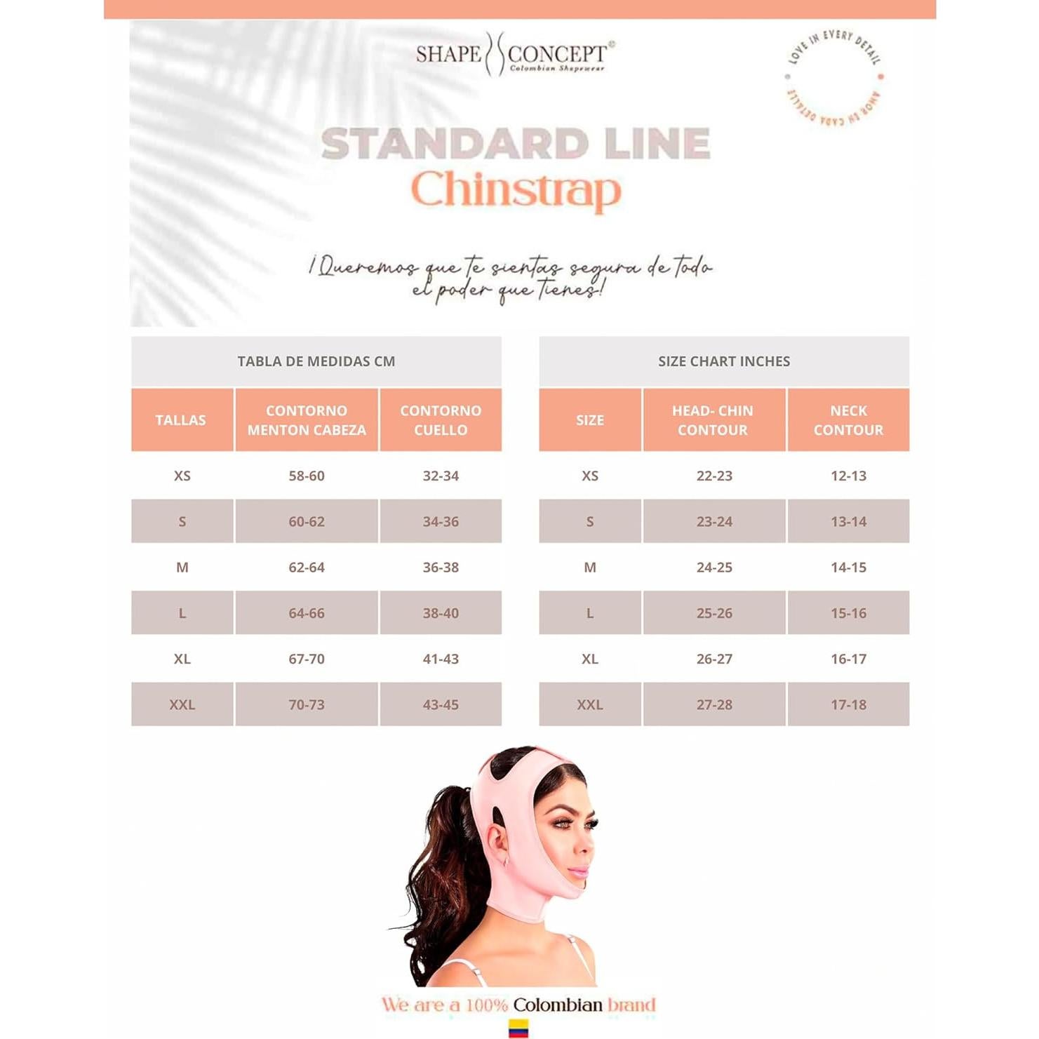 Banda de Compresión para Mentón Shape Concept Negra Mediana