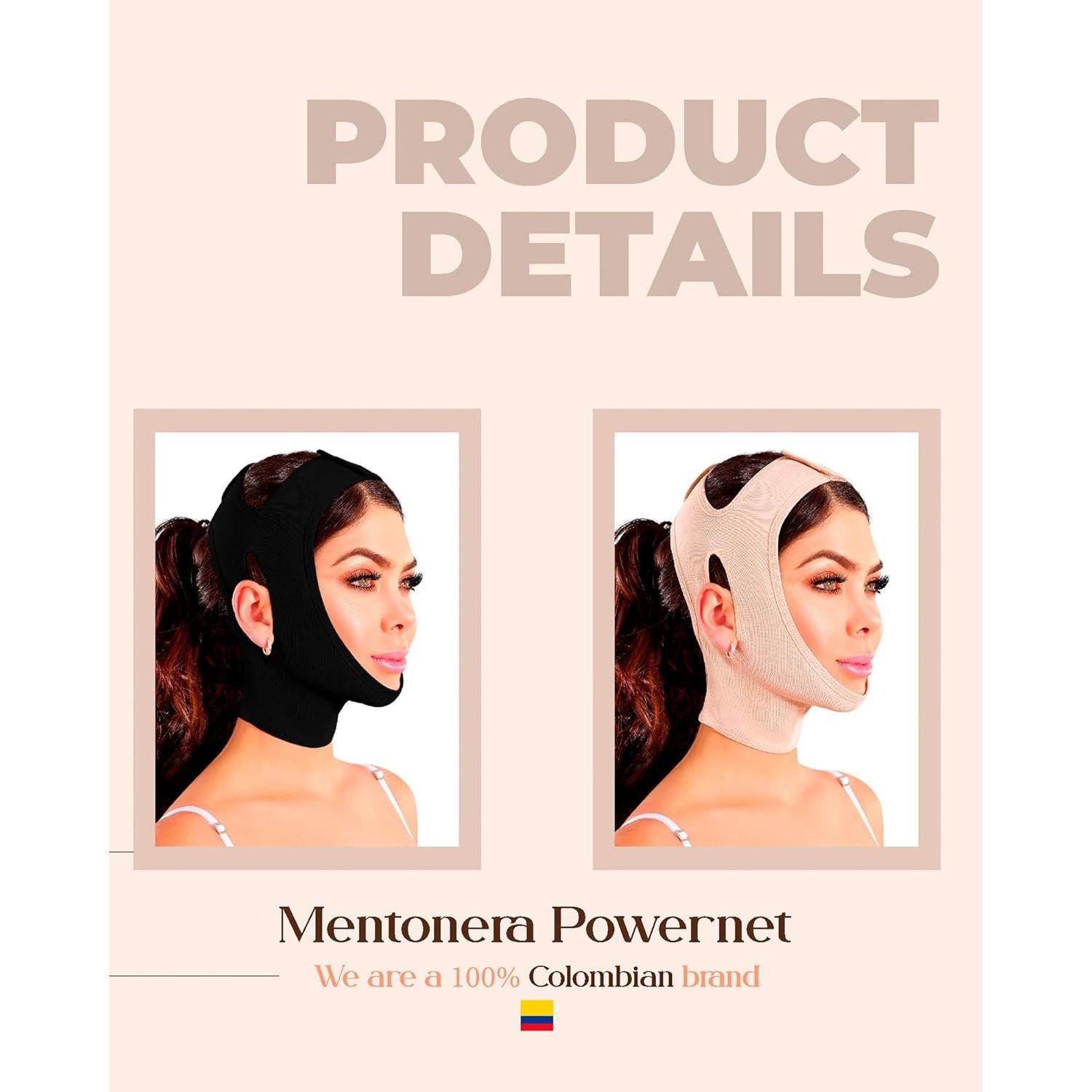 Banda de Compresión para Mentón Shape Concept Negra Mediana