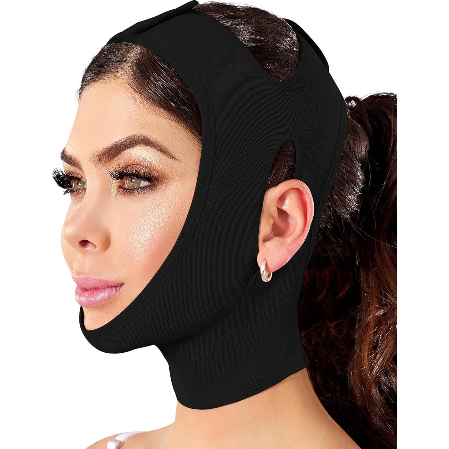 Banda de Compresión para Mentón Shape Concept Negra Mediana