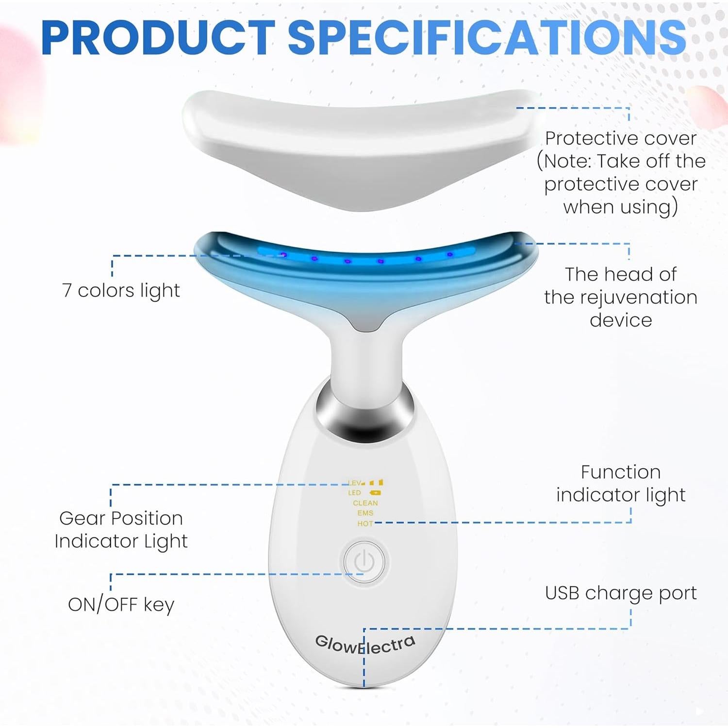 Masajeador Facial 7-en-1 Aiviqin Blanco 3 Modos Compacto