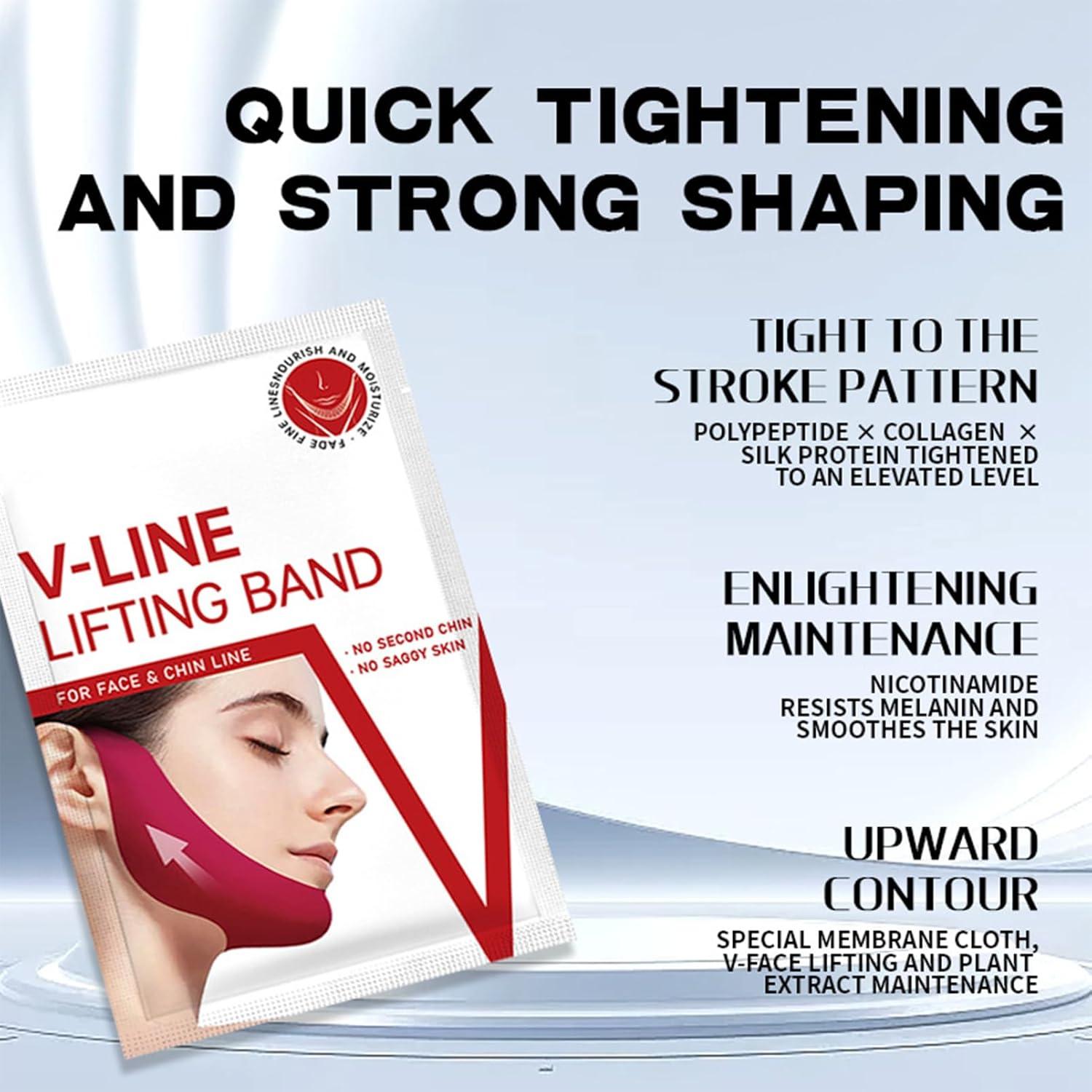 V Line Lifting Mask, Double Chin Mask, Double Chin Reducer, Neck Skin Chin Contour Tightening Firming Face Lift Tape Mask, Chin Strap for Double Chin for Women, with Collagen, Hydrating Anti-aging