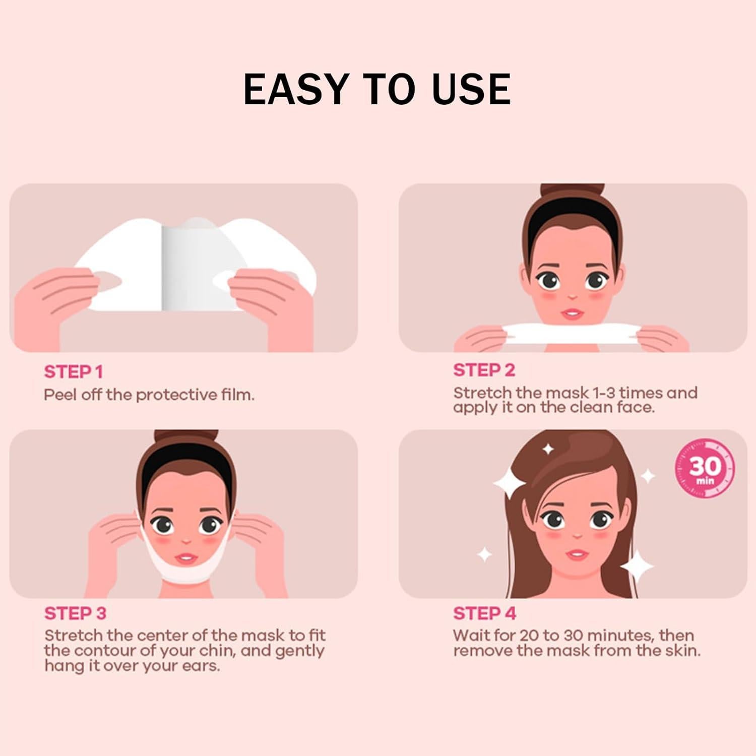 V Line Lifting Mask, Double Chin Mask, Double Chin Reducer, Neck Skin Chin Contour Tightening Firming Face Lift Tape Mask, Chin Strap for Double Chin for Women, with Collagen, Hydrating Anti-aging