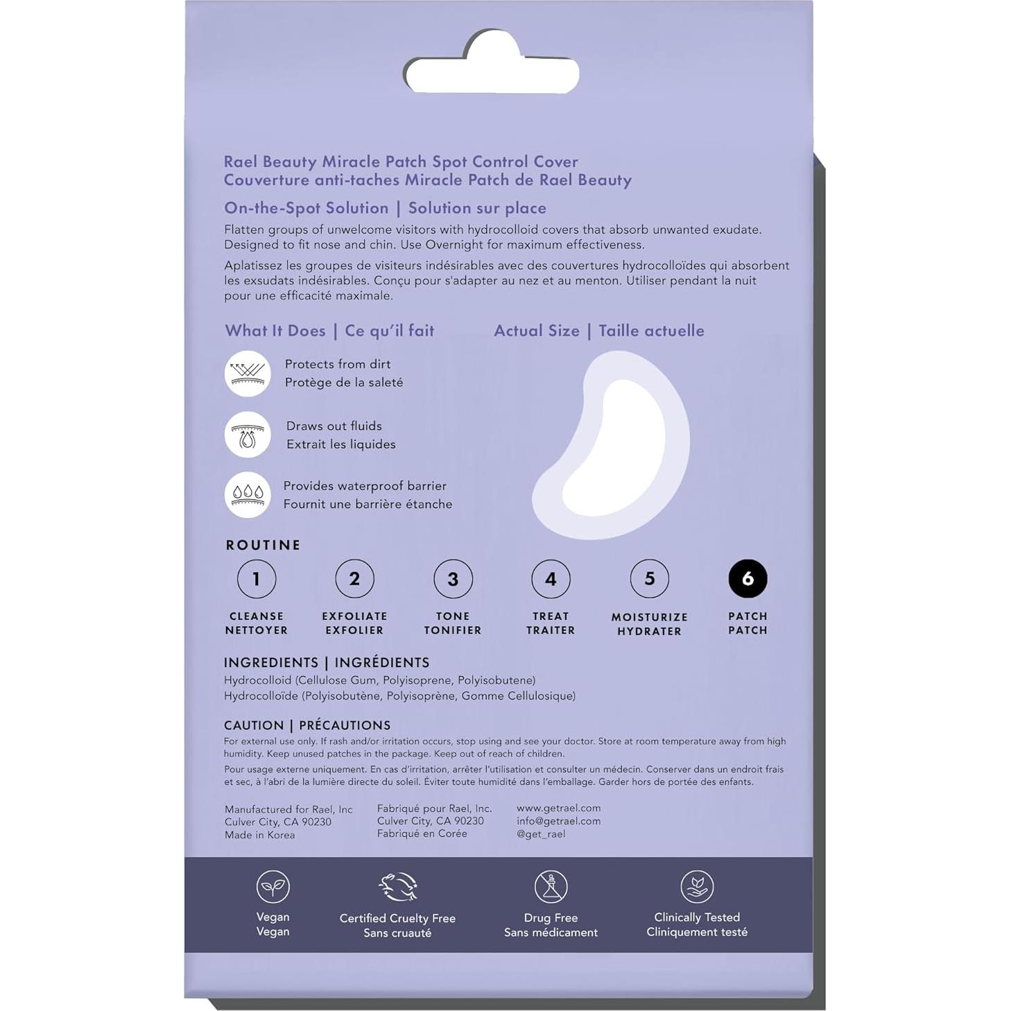 Parche para Granos Rael 20 Unidades Hidrocoloide Vegano