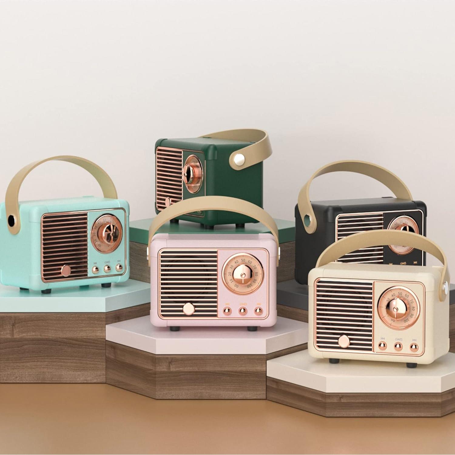 Altavoz Bluetooth SpringFlora Retro Rosa 3W Compacto