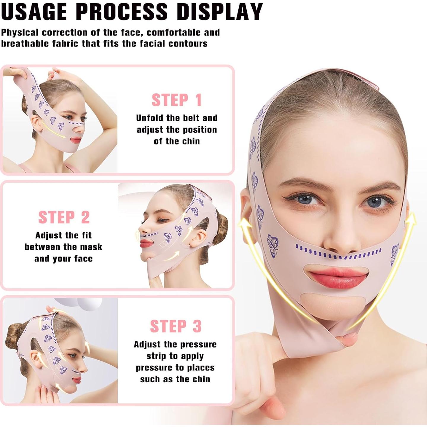 Reductor de Papada Bguzsuro Venda V-adelgazante Transpirable