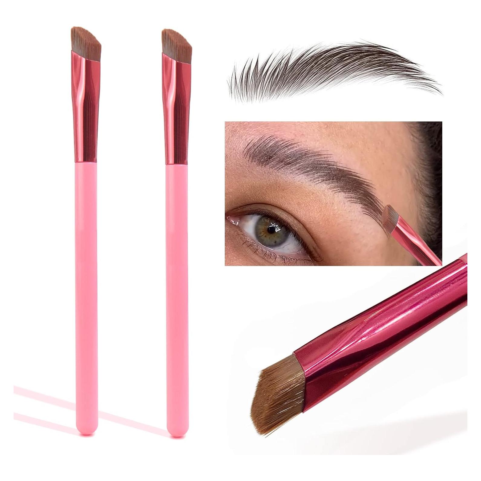 2 Cepillos de Cejas Multifuncionales LSxia 14cm Angulados
