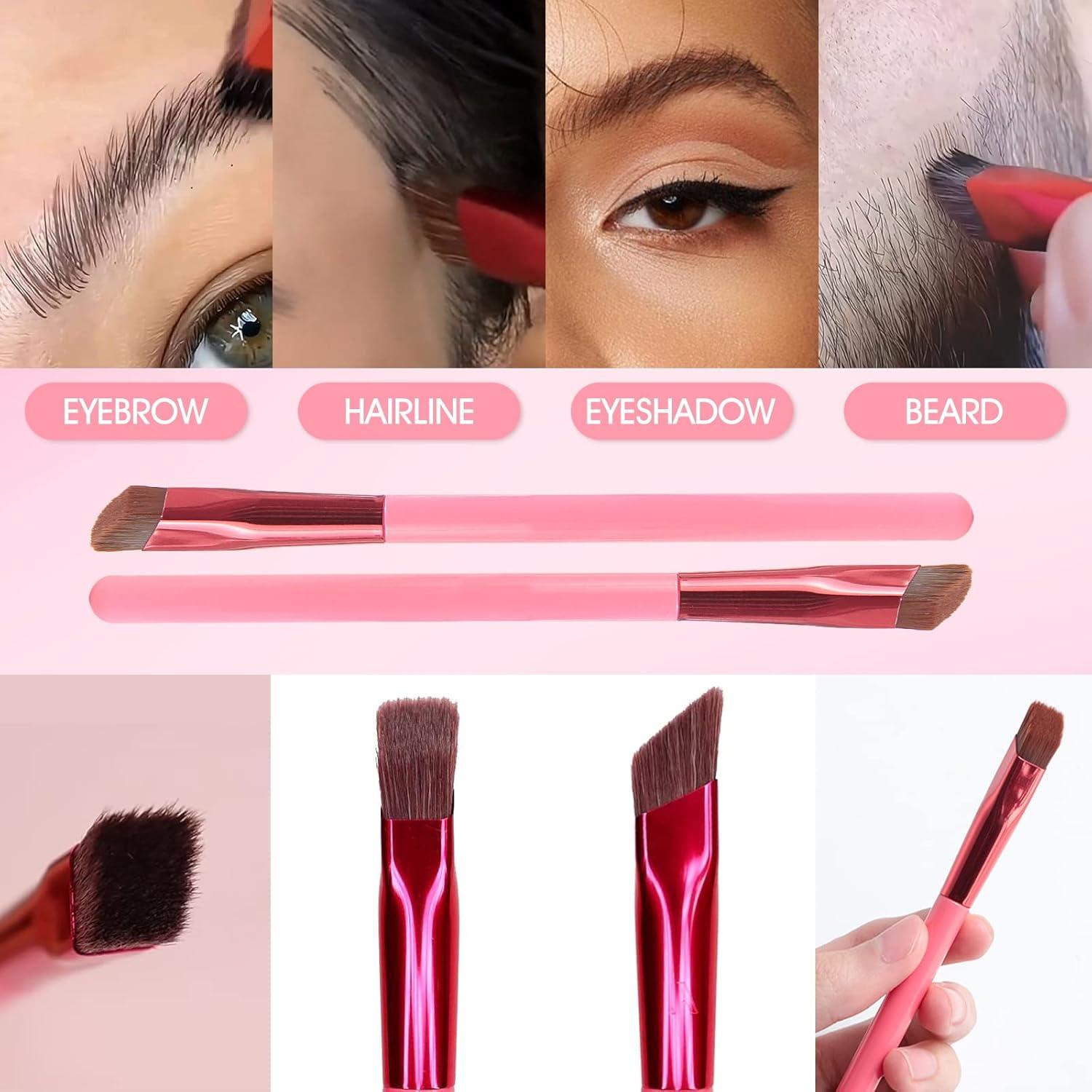 2 Cepillos de Cejas Multifuncionales LSxia 14cm Angulados