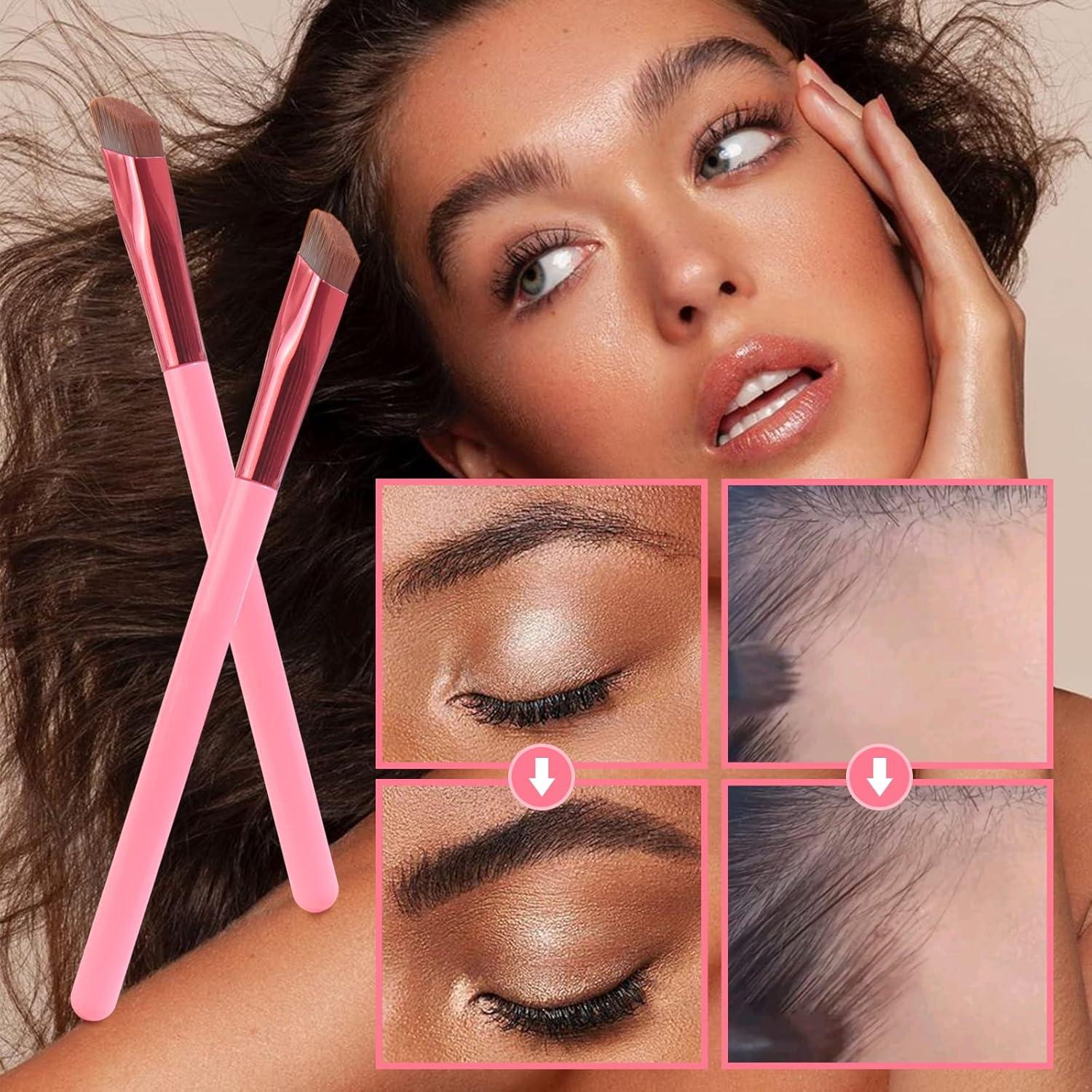 2 Cepillos de Cejas Multifuncionales LSxia 14cm Angulados