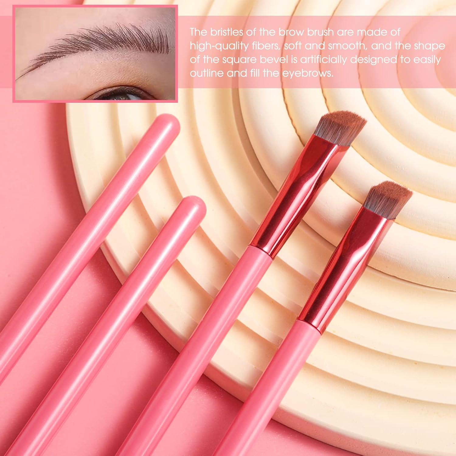 2 Cepillos de Cejas Multifuncionales LSxia 14cm Angulados