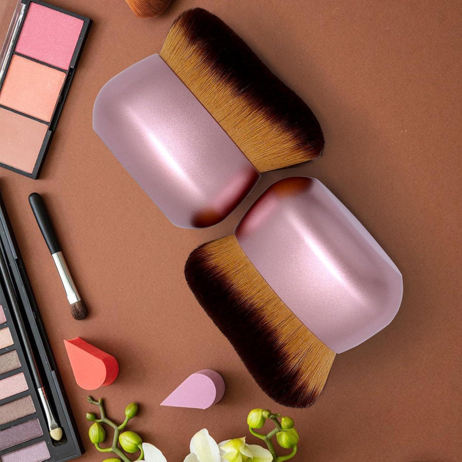 Brocha Kabuki Rosa Oro 75 mm para Maquillaje Corporal