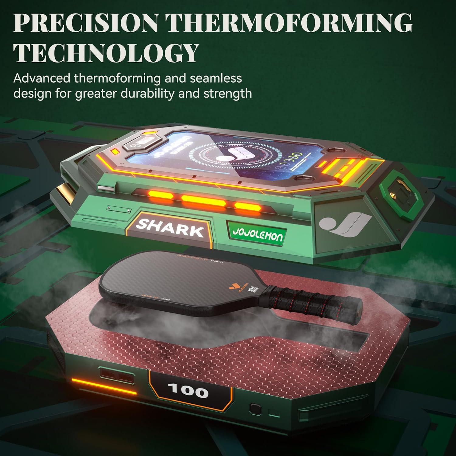 Pala de Pickleball Jojolemon Shark 100 Fibra de Carbono 227g