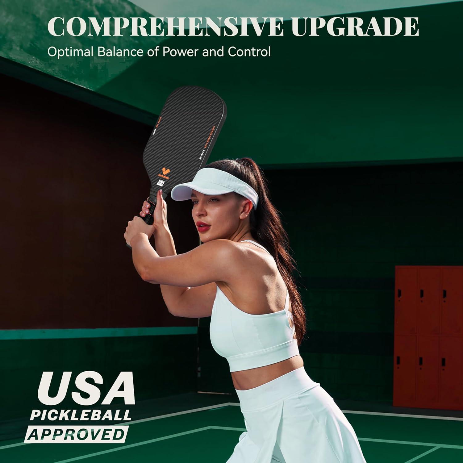 Pala de Pickleball Jojolemon Shark 100 Fibra de Carbono 227g