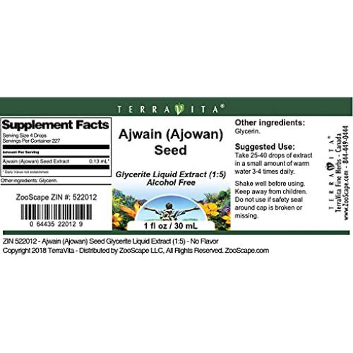 Extracto Líquido Glicerita de Semilla de Ajwain TerraVita 28.35 ml