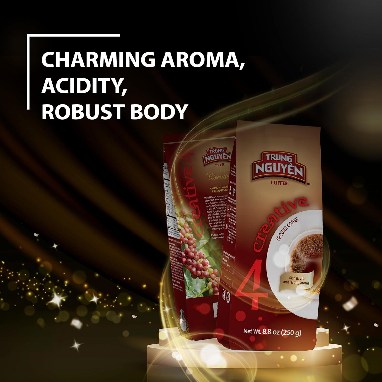 Café Molido Trung Nguyen Creativo 4, Mezcla Arábica Robusta, 248g