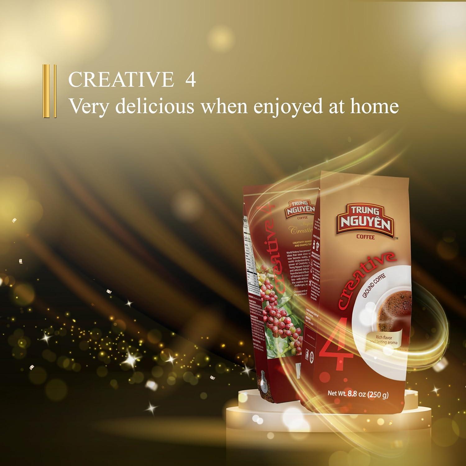 Café Molido Trung Nguyen Creativo 4, Mezcla Arábica Robusta, 248g