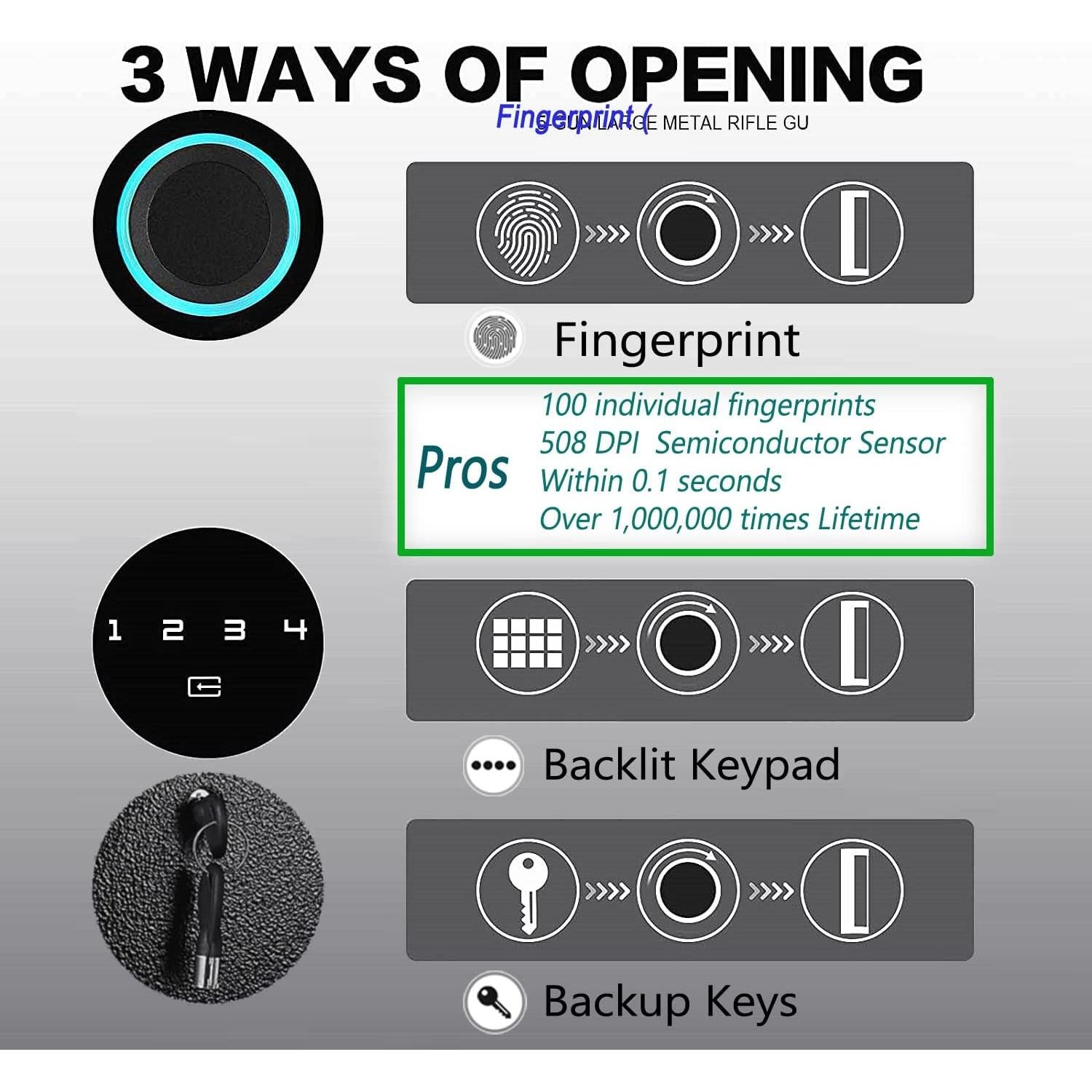 Caja Fuerte Biométrica Langger WS001, 26.5 kg, Montaje Pared