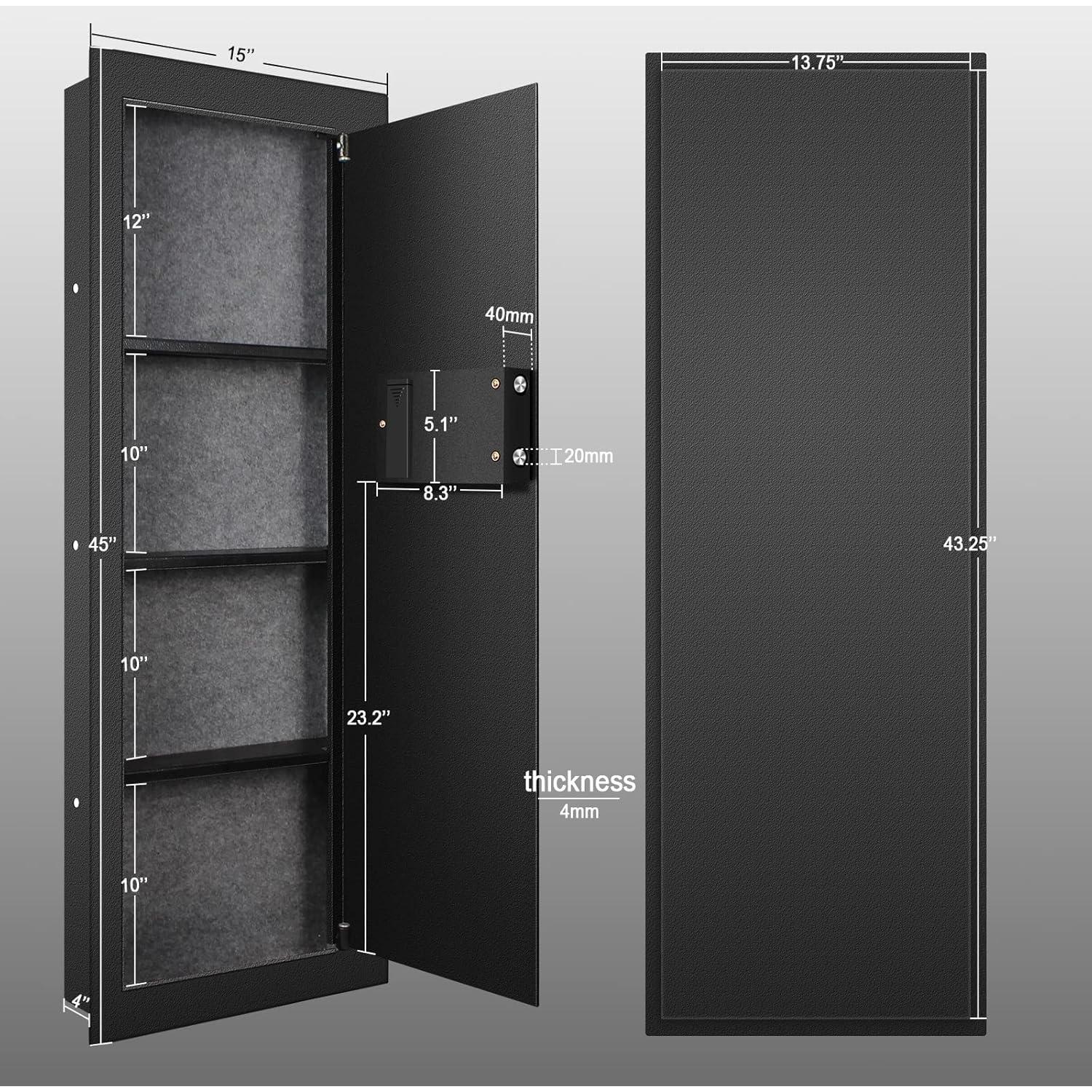 Caja Fuerte Biométrica Langger WS001, 26.5 kg, Montaje Pared