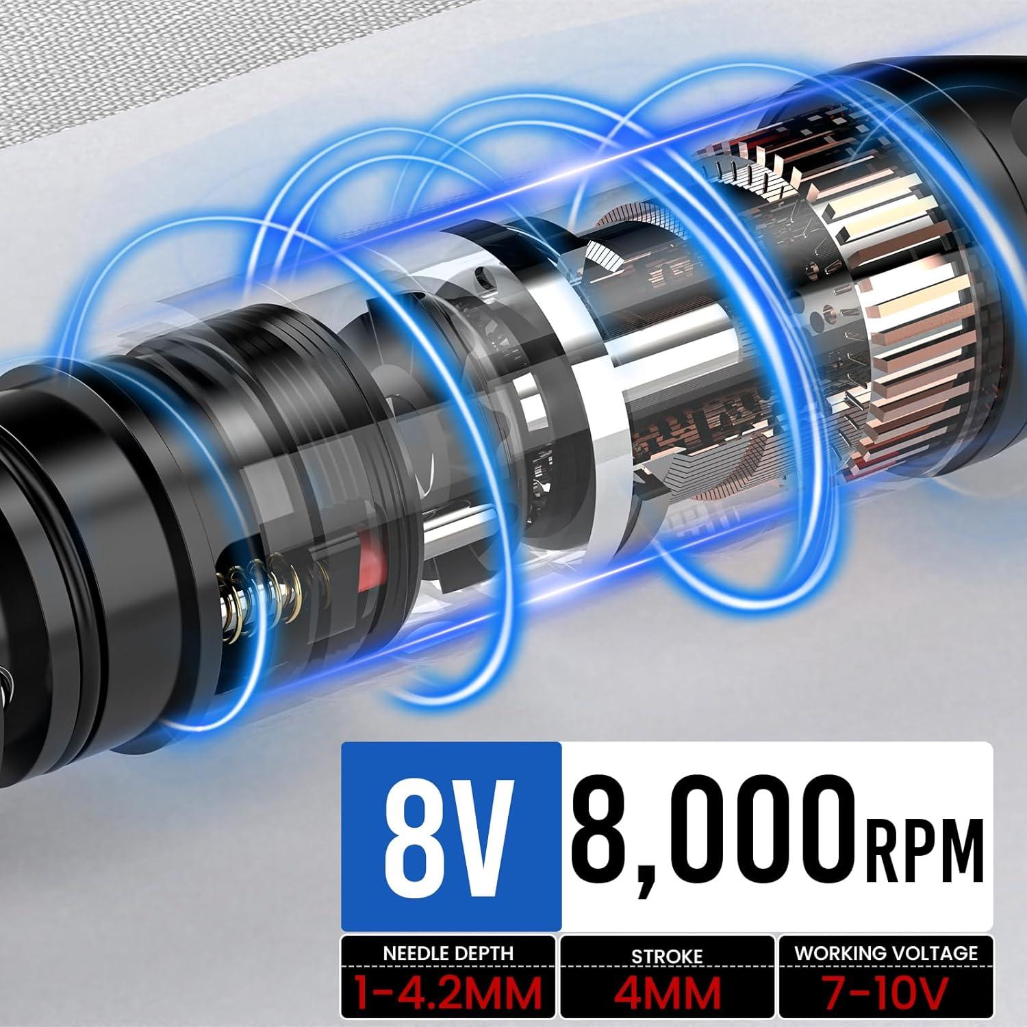 Kit de Tatuaje Inalámbrico Wormhole WTK286 con Batería 1,800mAh