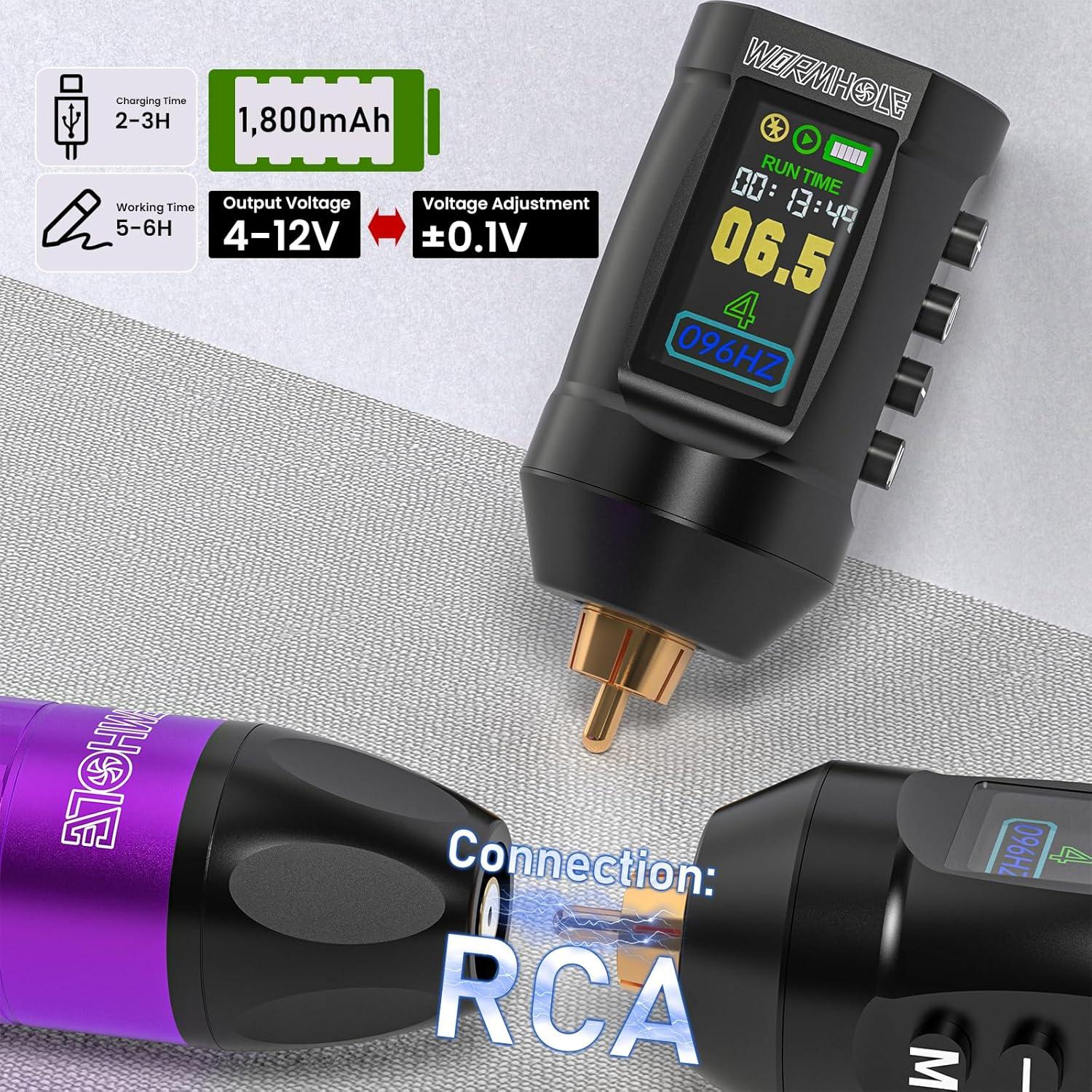 Kit de Tatuaje Inalámbrico Wormhole WTK286 con Batería 1,800mAh