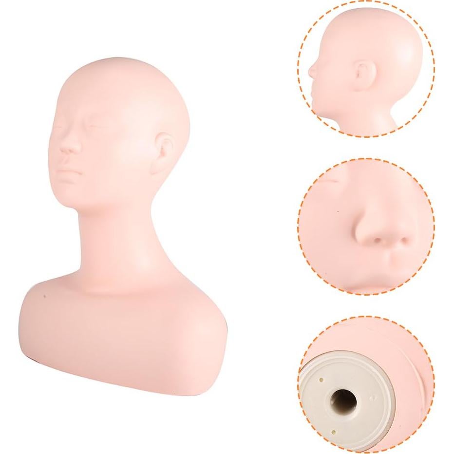 Cabeza de Maniquí Suave Lwuey para Maquillaje y Masaje