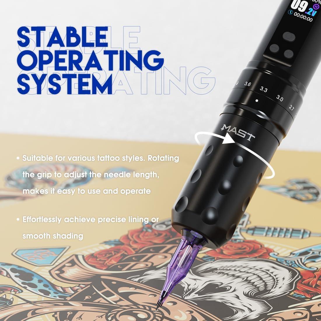 Kit de Tatuaje MAST Fold2 Pro Inalámbrico 2 Baterías 2000mAh