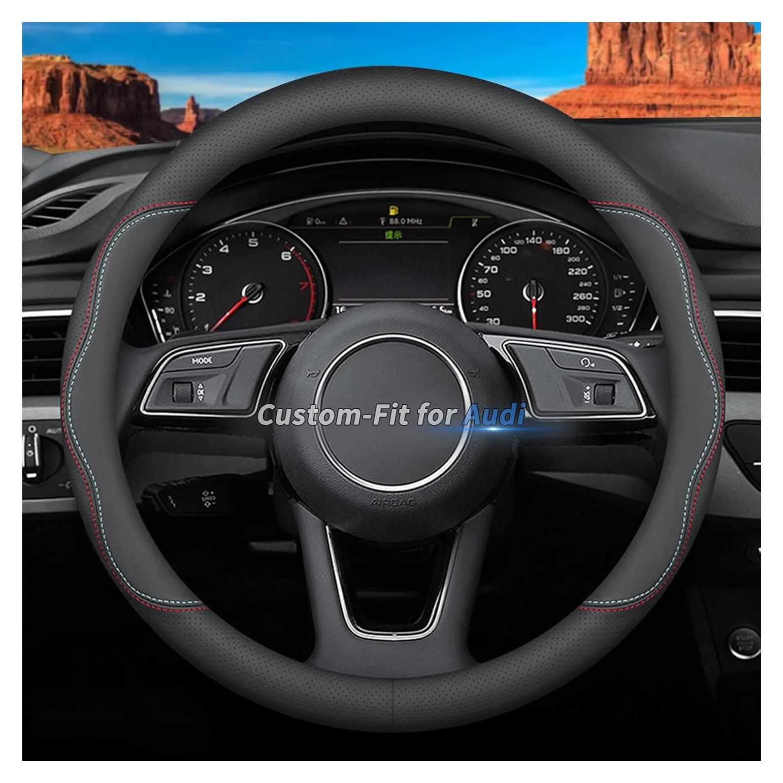 Cubierta de Volante de Cuero Premium Deer Route para Audi