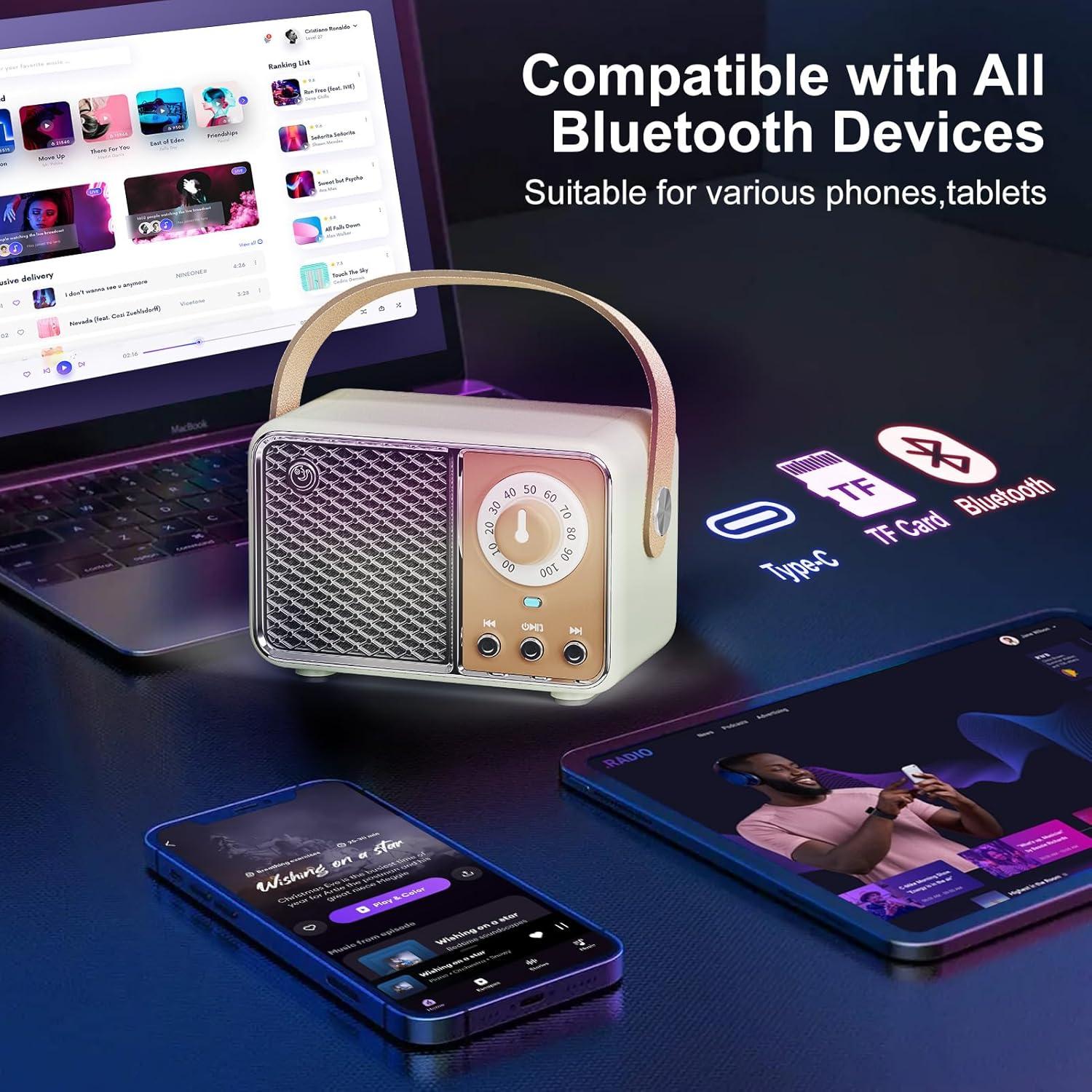 Altavoz Bluetooth Retro Aresrora Mini 5W Inalámbrico Lima