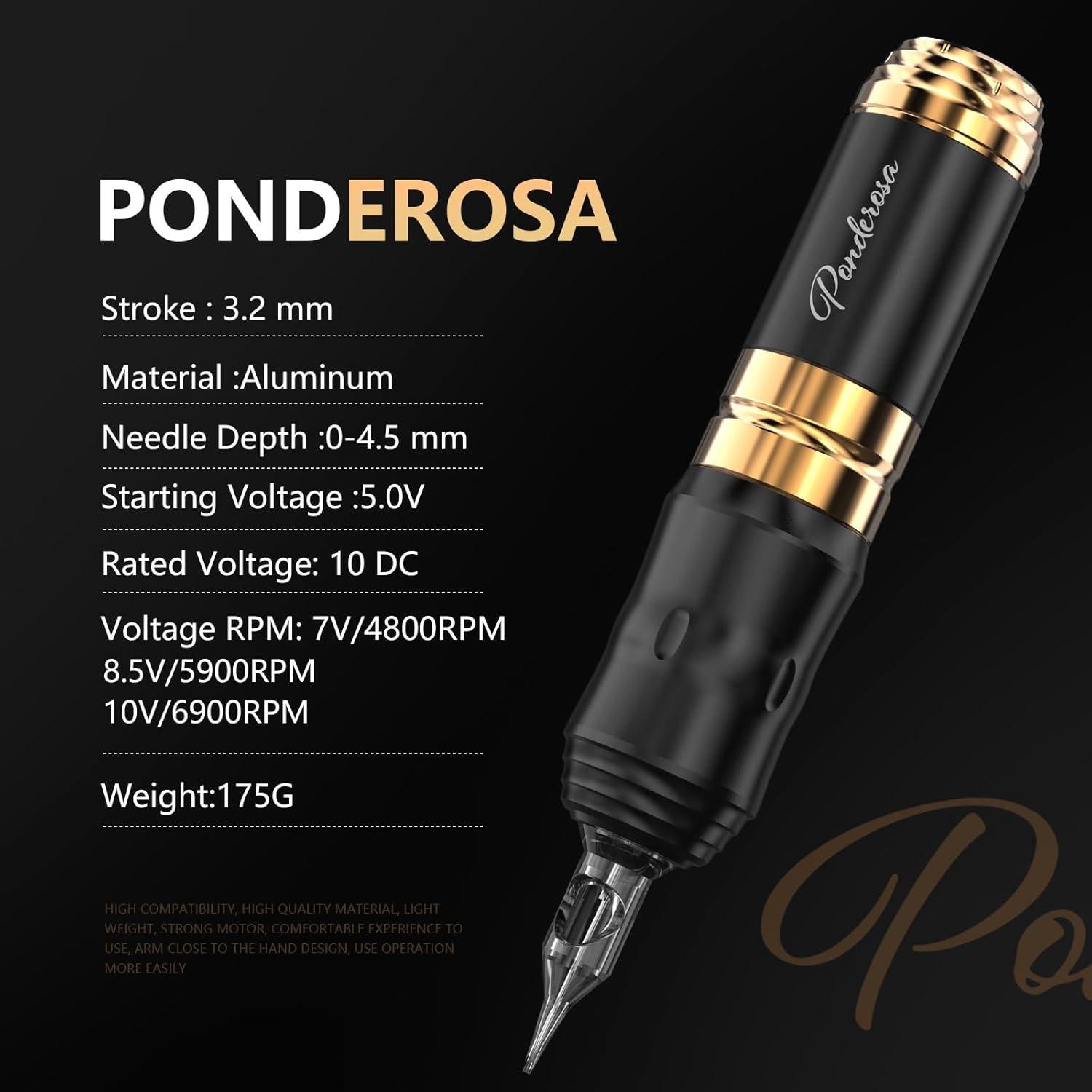 Kit de Tatuaje Inalámbrico STIGMA Pro Pluma 2 Baterías 20 Agujas